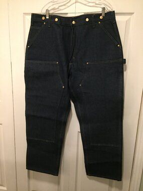 Vtg Carhartt B07 DNM Double Knee Logger Jeans Mens 40x30 Suspender Buttons NOS N